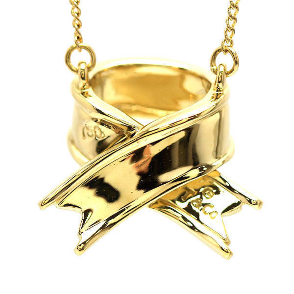 Tiffany Ribbon Necklace K18 Gold